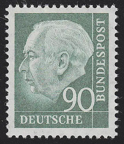 265xw Theodor Heuss 90 Pf, glatte Gummierung, postfrisch **