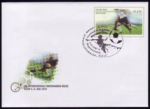USo 207 Briefmarken-Messe Essen - Fußball-WM 2010, EV-O Bonn 6.5.10
