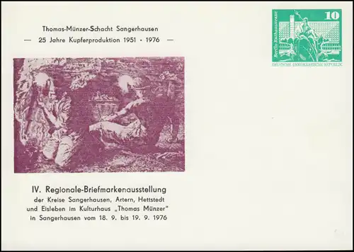 PP 15/61a Bauwerke Ausstellung Sangerhausen 1976 - ohne Adresse, **
