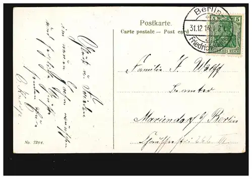 Carte de vue Prosit Nouvel An Mme Geldsack Gündstaler, BERLIN-FRIEDRICHSFELDE