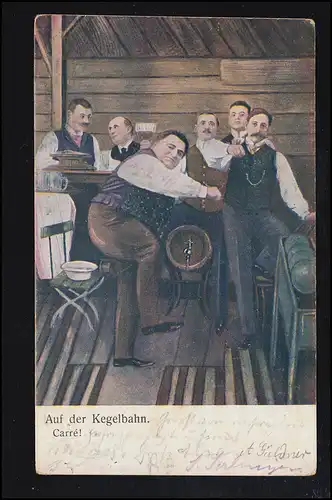 Kegels AK Sport: Sur le chemin de fer à Keling - Carre! LÖBAU (Sachsen) 16.8.1909
