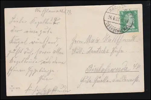 Kegels de sport-AK: Hoffmann - Sur le chemin de fer de Keling Elle était bonne! BOBERSCHLEMA 26.6.1927