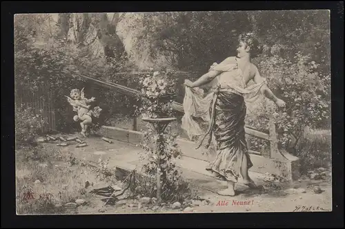 Kegels Sport-AK: Hans Zatzka - Tous les neuf ! Femme & Engel en bowling, inutilisé