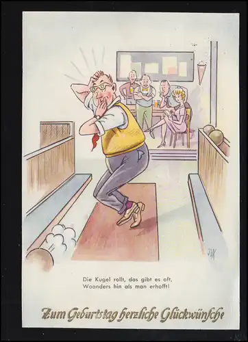 Sport-AK Kegels: Echec, boule à côté du train, humour, BOCHUM 7.4.64