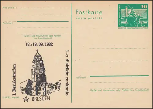 DDR P 79 distrikta renkonto 1. Bezirkstreffen Dresden 1982, **