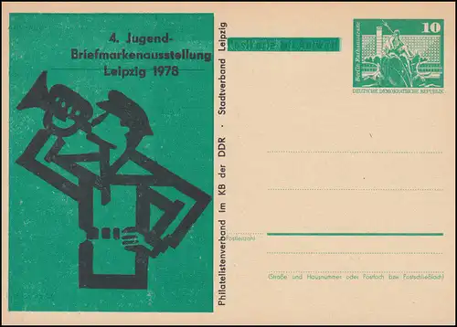 DDR P 79F Exposition Jeunesse Leipzig Kleiner Trompeter 1978, **