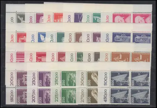 846 ff IuT 23 Werte, Eckrand-Viererblöcke o.r., kompletter Satz postfrisch **