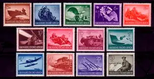 873-885 Guerre / Jour de la commémoration - ensemble 13 timbres complètement frais **