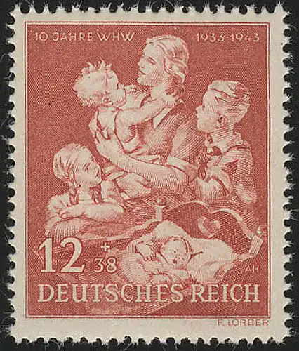 859 Winterhilfswerk 1943, Mutter / Kinder - Marke **