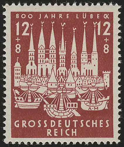862 Hansestadt Lübeck 1943 - Marke **