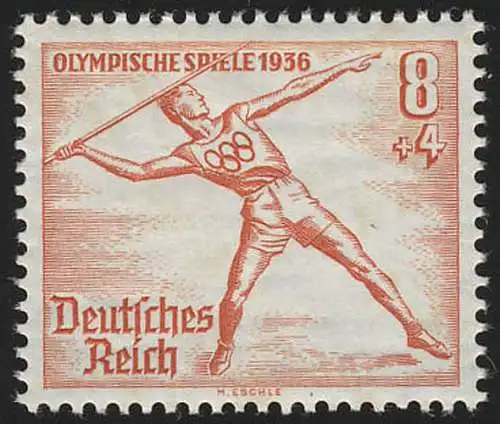 628 Sommerolympiade 8 Pf Speerwerfen aus Block, postfrisch **