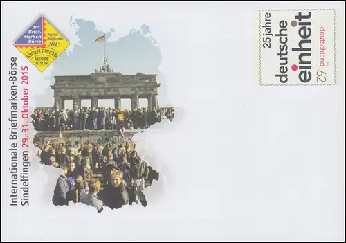 USo 376 Briefmarken-Börse Sindelfingen - Deutsche Einheit 2015, **