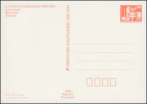 PP 19/13 Jean Cozacu: Spaßvögel / Tempera, **