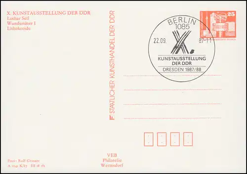 PP 19/53 Lothar Câble Assassin / Lithokreide, SSt BERLIN Exposition d'art 1987