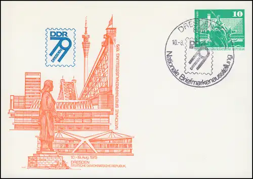 PP 15/103 Bauwerke 10 Pf Ausstellung DDR 79 Dresden, SSt DRESDEN 1979