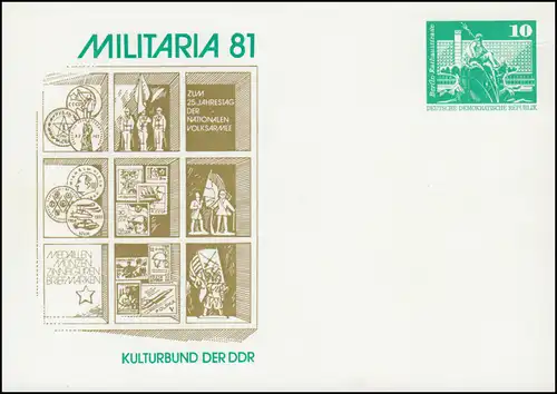 PP 15/136 Bauwerke 10 Pf Ausstellung MILITARIA Berlin 1981, **