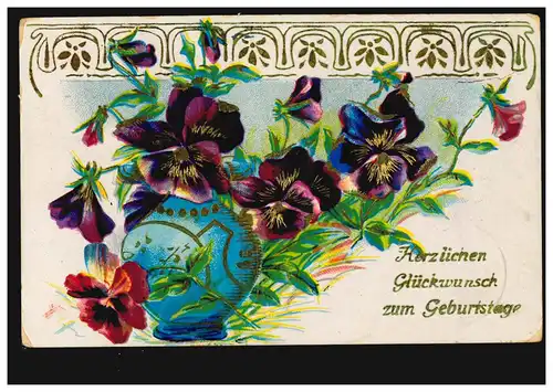 AK Félicitations anniversaire Belle-mère dans la cruche, WALSUM-WHOFEN 28.7.1934