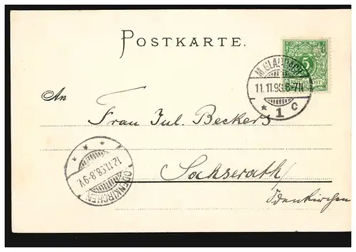 AK Félicitations anniversaire Margeriten avec des abeilles, M.Gladbach 11.11.1898