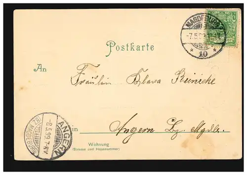 AK Félicitations anniversaire Branches florales parfumées, MAGDEBURG 7.5.1899 selon AGERN
