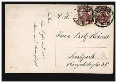 AK Félicitations anniversaire musicien homme-quartet, LEUTZSCH 24.9.1921