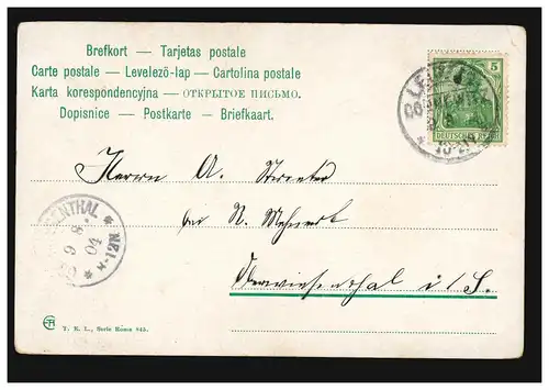 AK Mignon mit Madoline, LEIPZIG-CONNEWITZ 9.8.1904 nach OBERWIESENTHAL 9.8.04