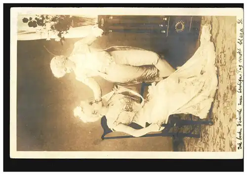 Mode AK couple d'amoureux dans la mode robe du rococo, HEIDELBERG 29.5.1905