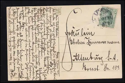 AK Artiste Beautés classiques: femme avec chapeau rouge, LEIPZIG 5.6.1912