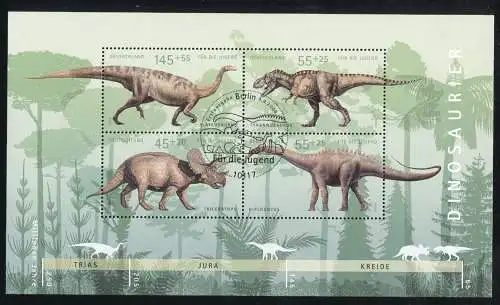 Block 73 Jugendblock Dinosaurier 2008 mit ESSt Berlin