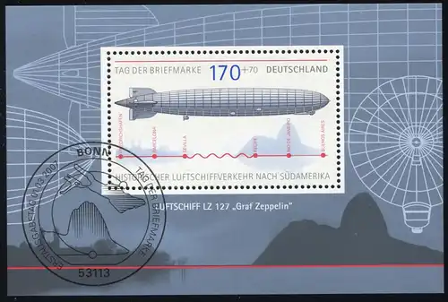 Bloc 69 Journée du timbre 2007 - Zeppelin, ESSt Bonn