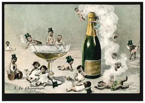 Kinder-AK Alkoholkonsum - Wie Wirkung von Champagner, ungebraucht 