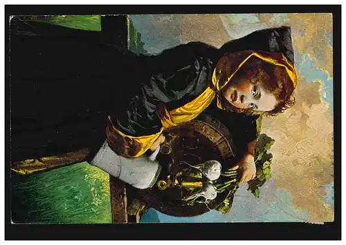 Kinder-AK Oktoberfest - Mädchen mit Bierfass Bierkrug Rettich, MÜNCHEN 25.3.1925