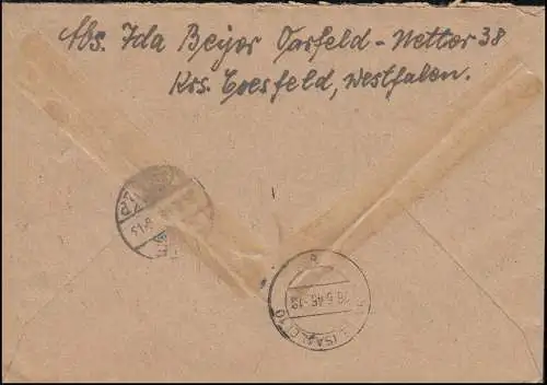 916+933 Ziffern-MiF auf R-Brief mit Not-R-Stempel SEESHAUPT 17.6.1946 