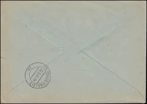 951+956 Kontrollrat-MiF auf R-Brief UEBIGAU über FALKENBERG (ELSTER) 25.5.1948