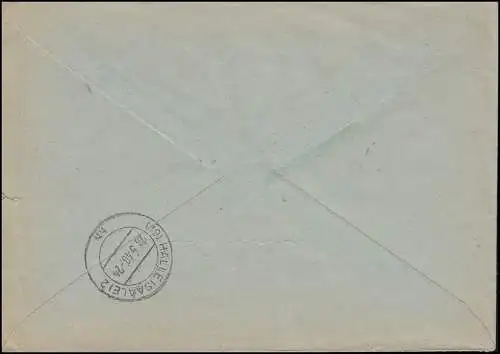 951+956 Kontrollrat-MiF auf R-Brief UEBIGAU über FALKENBERG (ELSTER) 25.5.1948