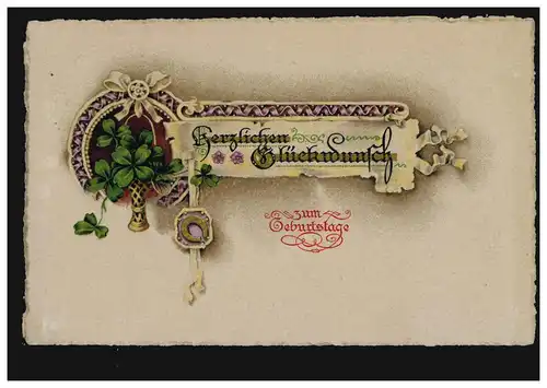 AK Félicitations pour l'anniversaire de la lettre de sceau de bonheur, HOLZHAUSEN 28.11.1913