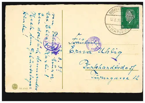 AK Félicitations anniversaire fille avec l'ours en peluche fleurs chien, BURKHARDSDORF 1931