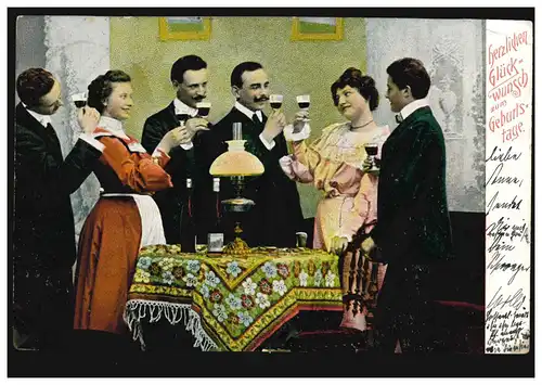 AK Félicitations anniversaire d'inauguration avec vin, REINBEK 12.4.1905