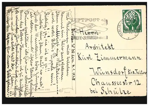 AK Félicitations anniversaire fille dans la voiture avec des fleurs BERLIN-CHARLOTENBURG 1935