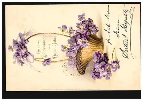 Carte de l'année Nouvel An Violenkorbe, DUREN 31.12.1901 d'après MARIAWEILER