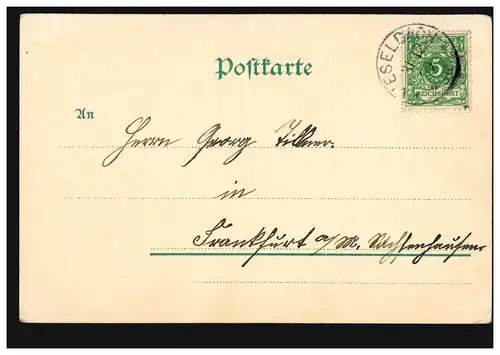 Ansichtskarte Neujahr Blumen Postkarte mit Blumenduft WESELBACH 31.12.1899