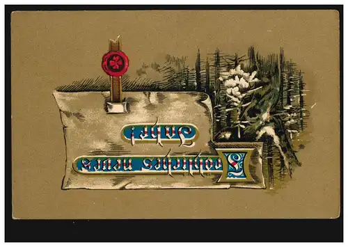 Ansichtskarte Neujahr Brief mit Glücksklee-Siegel, NEUSTADT AM RÜBENBERGE 1916