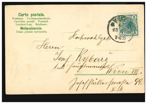 Ansichtskarte Vornamen: Hoch Josef! Glücksklee, WIEN um 1910