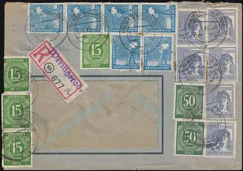 Réforme monétaire Dix-franco-conseil de contrôle I+II Lettre R WERNIGERODE 30.6.1948