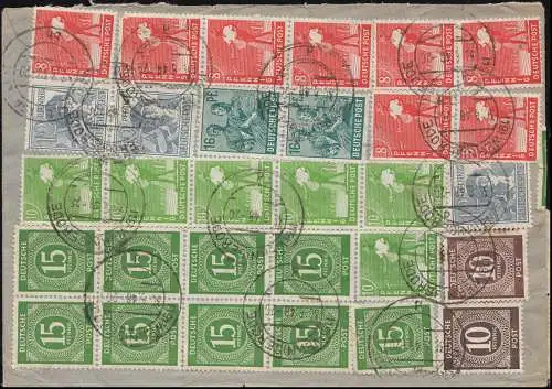 Währungsreform Zehnfachfrankatur Kontrollrat I+II R-Brief WERNIGERODE 30.6.1948