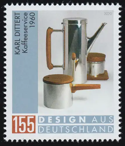 3566 Karl Dittert - Kaffeeservice, nassklebend, ** postfrisch