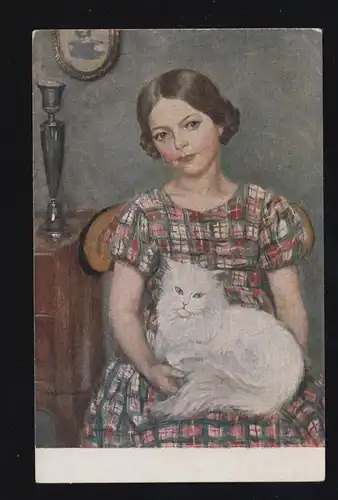 Künstler-AK Tiere - Vicky Zaeslein-Benda: Kätzchen, ungebraucht