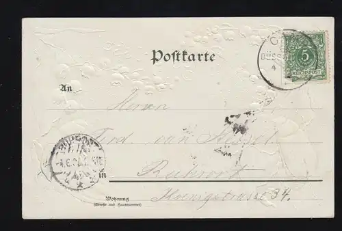 Tiere-AK Pfingsten Maikäfer halten Maiglöckchen, CAMP (BZ. DÜSSELDORF) 4.6.1900