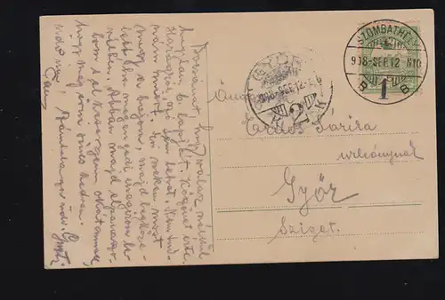 Animaux-AK Cendrillon avec pigeons sur l'escalier, SZOMBATHELY 12.9.1908