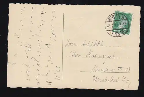 Animaux-AK chien apporte lettre à la boîte aux lettres, BERLIN W 15b 3.2.1927
