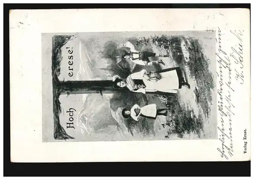 Ansichtskarte Vornamen: Hoch Terese! Alpentracht, Ortspostkarte WIEN 14.10.1905